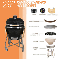 Parrilla Kamado de Cerámica de 29 Pulgadas, Marca AUPLEX, Fabricada por OEM, Barbacoa Argentina de Carbón para Jardín y Cocina, para Asar y Hornear