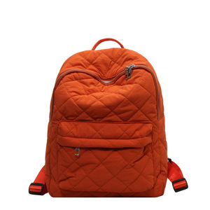 Professional Customization Travel Hiking Casual Diamond Quilted Solid Color Backpack - Product Image 5