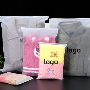 Custom Print Frosted Disposable Zipper <b>Bag</b> Ziplock PE for Shirt Socks Shoes <b>Clothing</b> Garment Packaging - Product Image 5
