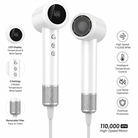 Sèche-cheveux ionique électrique haut de gamme avec écran LCD, séchage rapide, faible bruit, contrôle par application, température constante, pour hôtel, maison et extérieur