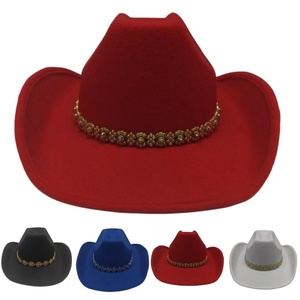 หมวกคาวบอยผู้หญิงแบบยูนิเซ็กซ์ ดีไซน์หรูหรา ประดับด้วยคริสตัล หมวกคาวบอยสไตล์เรโทร ปานามา ประดับเลื่อม ปีกกว้าง เหมาะสำหรับงานปาร์ตี้สละโสด - Product Image 1