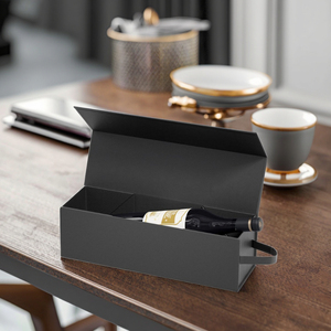 Sang trọng màu đen rượu vang nến Quà Tặng trình bày hộp bóng UV lớp phủ cán giấy tráng thư mục cho đám cưới sinh nhật bên - Product Image 2