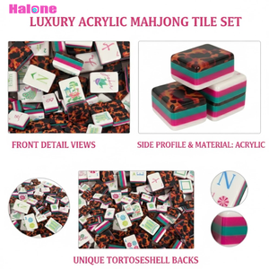 Tuiles de Mahjong Américain de Luxe Style Tortue, 160 Tuiles Standard, 4 Couches, Acrylique Gravé, pour Soirées Jeux à Domicile et en Groupe - Product Image 2