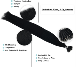 Extensions de cheveux Nano Ring, cheveux humains Remy, cuticules intactes, 12 à 40 pouces, 50g, paquet de 50 mèches, pointes Nano pour cheveux fins. - Product Image 4