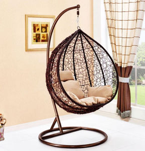 Nouveau design de chaise suspendue pour patio intérieur chambre à coucher personnalisée meubles en osier rotin nid de jardin chaise suspendue à balançoire en forme d'oeuf - Product Image 2