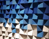 Panneau de cube en bois vintage en bois, sculpture artistique 3d, panneaux de mosaïque, décor mural