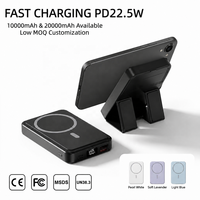 Batterie externe magnétique 10000mAh, chargeur portable 22.5W PD, charge rapide, câbles intégrés, écran LED, pack de batterie