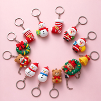 Porte-clés de Noël Jincan 2026 mignon, pendentif Père Noël, design arbre, cadeau pour petite entreprise, en PVC souple, impression numérique
