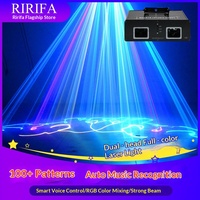 Lumière laser à double trou, pleine couleur, contrôlée par le son, pour discothèque, KTV, salle privée, bar, lumière rotative animée