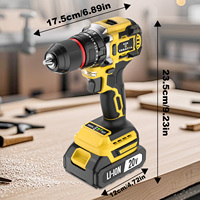 Kit combiné perceuse sans fil et meuleuse d'angle 20V, moteur sans balais, ensemble d'outils électriques avec 2 batteries au lithium et chargeur