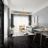 Carrelage Grès Cérame Pleine Masse Noir Effet Marbre 60x60, Prix Professionnel pour Sols