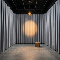 Rideaux de fond de scène pour centre d'exposition, en velours ignifuge, acoustiques et insonorisants, résistants au feu pour salons professionnels