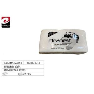 Stoviglie e Articoli da Tavola Usa e Getta Biodegradabili Panda White 33x33, Tovaglioli per Occasioni Festive - Product Image 2