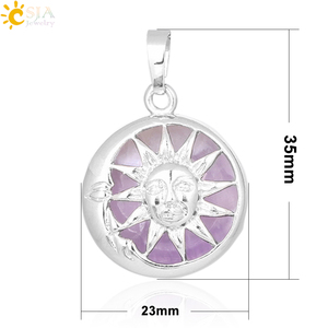 <span class=keywords><strong>CSJA</strong></span>-Pendentif en Quartz Rose, Perle Ronde Naturelle, Chakra Lune, Soleil, Dieu, Énergie, pour la Fabrication de Colliers, F371 - Product Image 6