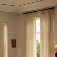 Rideaux semi-tissés en mélange de lin rayé sur mesure, filtrant la lumière, texturés, pour salon minimaliste