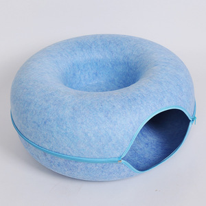 Lynpet desmontable 2 en 1 de fieltro redondo gato jugar Donut túnel lavable resistente a los arañazos gato cueva cama <span class=keywords><strong>para</strong></span> <span class=keywords><strong>gatos</strong></span> de interior - Product Image 2