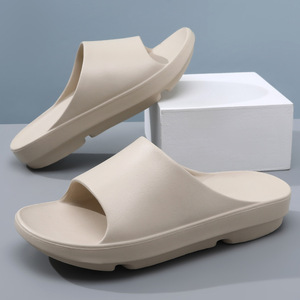 Men's Summer Outdoor Slippers Non Slip Breathable Height Increasing One Strap Sandals EVA Thick Sole <b>Beach</b> <b>Shoes</b> Black 36-45 - Product Image 2