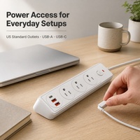 Multiprise américaine en cuivre pur avec protection contre les surcharges et ports USB