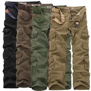 Calças cargo camufladas masculinas, calças estilo cargo de estampa 7 cores, com bolso, para homens