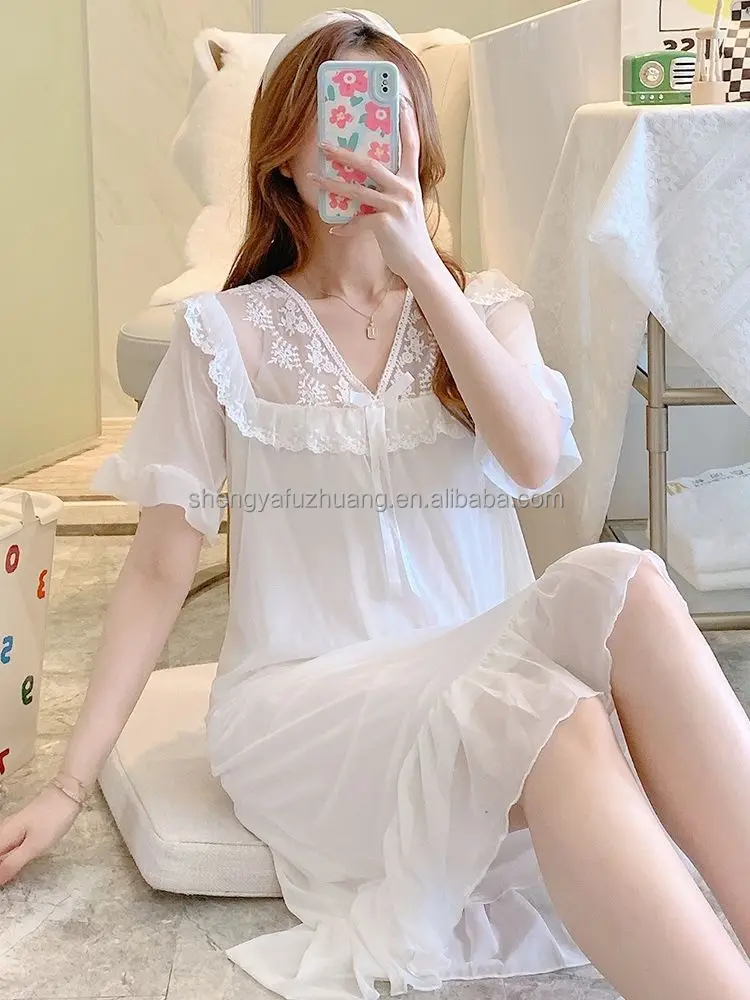 2022 letter pattern printed nightdress women's nightwear T-shirt dress women's home nightwear