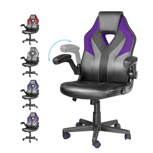 <span class=keywords><strong>Sillas</strong></span> de Escritorio Ergonómicas Giratorias de Piel Sintética PU Pvc Color Morado para Juegos, <span class=keywords><strong>Sillas</strong></span> de Esports con Reposabrazos Abatibles - Product Image 1