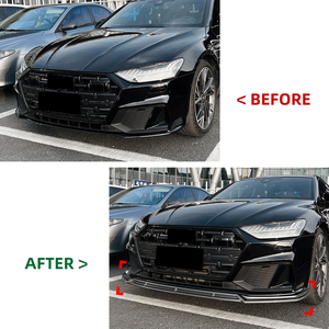 Kit de carrocería de alerón delantero de ABS negro brillante <span class=keywords><strong>A7</strong></span> para Audi <span class=keywords><strong>A7</strong></span> S7 C8 Sline <span class=keywords><strong>2019</strong></span> + Accesorios de coche - Product Image 2