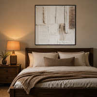 Peinture à l'huile abstraite texturée faite à la main, encadrée en aluminium, toile rectangulaire verticale, Art déco moderne, décoration de salon