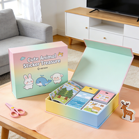 Nouveaux kits d'activités créatives DIY pour enfants : autocollants en carton imprimés UV, couleurs et tailles personnalisées, boîte de stickers colorés – Autocollants adorables animaux et princesses
