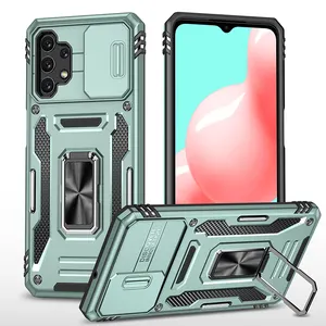 Rugged Phone Cover For Samsung Galaxy A35 A13 A14 A23 A24 A32 5g Ring Holder Shockproof Drop Proof Bumper Mobile Back Cover Case