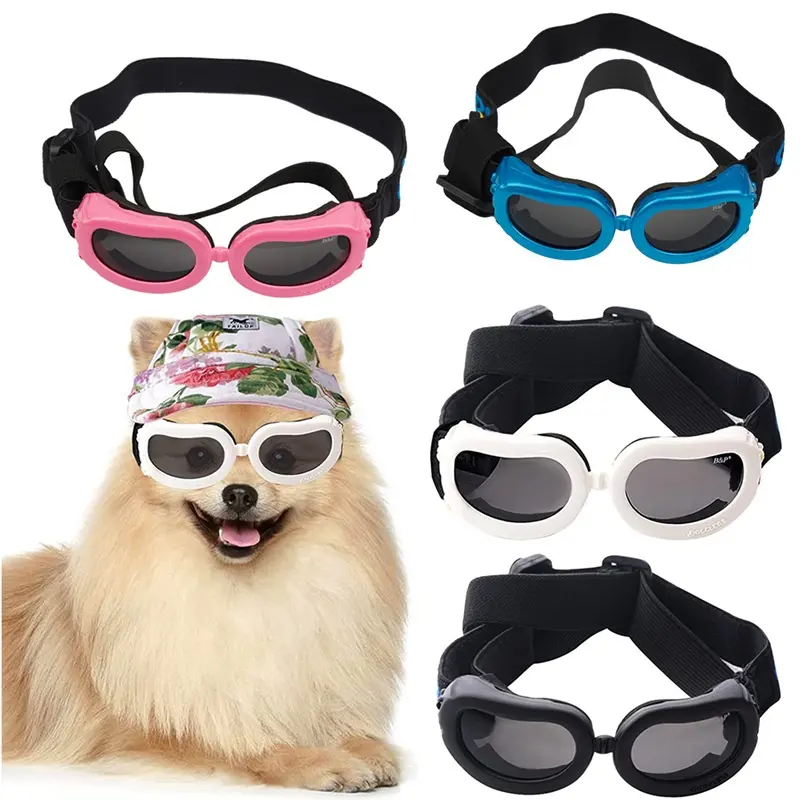 Kacamata hitam anjing dengan sabuk helm yang bisa disesuaikan kacamata perlindungan UV