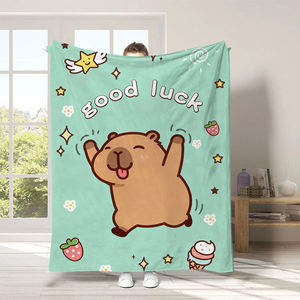 بطانية فليس مطبوعة بتصميم دب كرتوني لطيف عالية الجودة 2026، بطانية مخصصة للتكييف وأريكة - Product Image 3