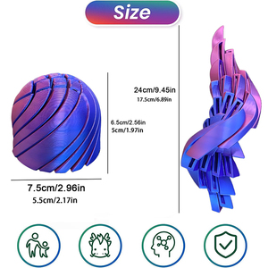 Pack de jouets sensoriels à fluide liquide, boule de slime imprimée en 3D, jouet de bureau torsadable pour le soulagement du <span class=keywords><strong>stress</strong></span> et l'anxiété - Product Image 2