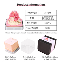 Bloc-notes calendrier 3D 2027 Romantique Maison dans les Arbres à déchirer à la main avec éclairage LED, présentoir en acrylique, boîte cadeau et lumière LED
