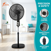 Ventilateur sur pied de haute qualité 18 pouces, 3 vitesses, commande mécanique, corps noir, bouton orange, ventilateur électrique pour les acheteurs en gros en Afrique