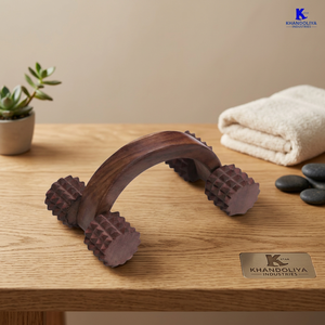 Rodillo de madera curvado con puntas grandes para acupresión de la columna vertebral y masaje de espalda, para alivio profundo del dolor y gestión del estrés. - Product Image 4