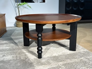 Wholesale Modern Retro Luxury Solid Wood Coffee <b>Table</b> Brown Simple Classic Design Living Room Furniture <b>Round</b> <b>Small</b> - Product Image 3