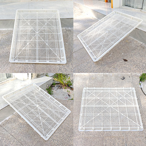 Bandeja rectangular de plástico para secar, cesta de almacenamiento de alimentos de malla blanca, reutilizable para suculentas y uso en secado - Product Image 1