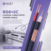 Cable Coaxial Siamés NCTS RG6 de 2 Núcleos, Cable de Alimentación de 75 Ohmios, NCTS-RG6+2C (100m), Sistema HDTV CATV SDI Residencial y Comercial, Hecho en China