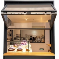 USA NFRC Fenêtre pliante à double panneau de verre avec passage à deux volets Fenêtre à cadre en aluminium pour cuisine Ouverture verticale pour maisons et villas