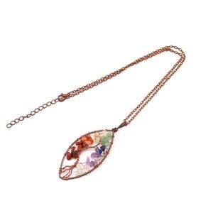 Collana con foglia di albero della fortuna in ghiaia naturale avvolta a mano con valenza differenziale Temu N03 - Product Image 5