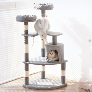 Luxury Modern Design Pet Furniture <b>Large</b> Sisal Wooden Big Scratcher <b>Post</b> Climbing Condo Tower <b>Cat</b> Tree House for <b>Cat</b> - Product Image 5