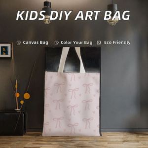 Sac fourre-tout en toile rose 2026 avec nœuds, style preppy, impression de logo personnalisée, sac à bandoulière pour femmes et filles, sac de shopping - Product Image 2