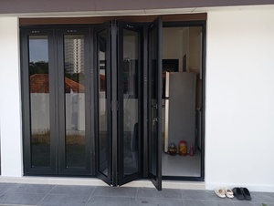 <span class=keywords><strong>Porte</strong></span> <span class=keywords><strong>coulissante</strong></span> pliante populaire pour balcon, véranda, bureau, cloison en verre insonorisée, <span class=keywords><strong>porte</strong></span> accordéon - Product Image 4