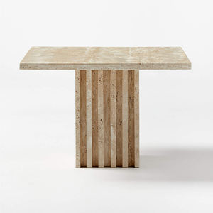 الجداول الحجر منحوتة قاعدة متميزة على بيع الايطالية قمة منضدة من الرخام رمى الحجر الجيري الروماني حجر الترافرتين طاولة القهوة - Product Image 4