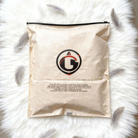 Sac d'emballage en papier kraft refermable durable avec fermeture éclair, en composite plastique, pour vêtements, livraison et services de messagerie