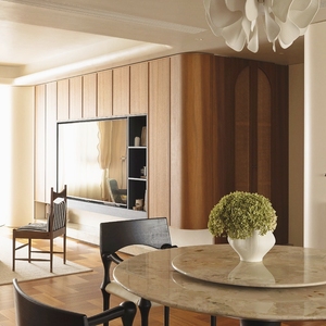 <span class=keywords><strong>Meuble</strong></span> <span class=keywords><strong>TV</strong></span> sur mesure pour toute la maison, unité murale <span class=keywords><strong>de</strong></span> rangement intégrée avec coins arrondis, console multimédia flottante en bois pour villa - Product Image 1