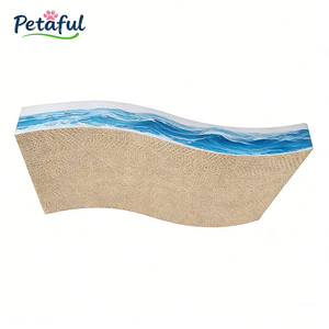 Op maat gemaakte moderne S-vormige golvende kattenbank met krabplank, duurzaam en milieuvriendelijk in kartonnen verpakking - Product Image 2