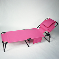 Chaise longue pliable portable pour piscine extérieure, chaise de plage, chaise de bronzage en métal avec trous pour le visage et les bras, réglable