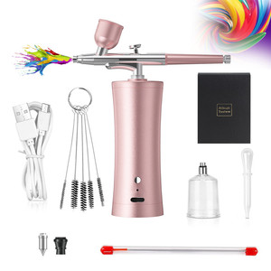 Pistolet aérographe électrique en métal aluminium rechargeable par USB, kit stylo pulvérisateur pour peinture acrylique, maquillage, nail art, peinture, manucure - Product Image 1