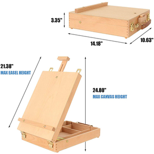 Caballete de madera para <span class=keywords><strong>mesa</strong></span> ajustable, caja de artista con almacenamiento - Product Image 5